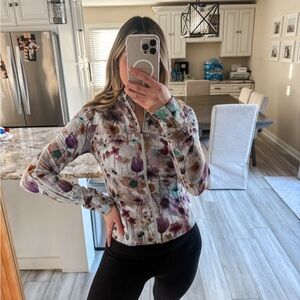 lululemon Define Jacket Floral Print Full Zip Size 10